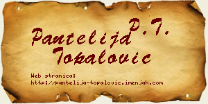 Pantelija Topalović vizit kartica
